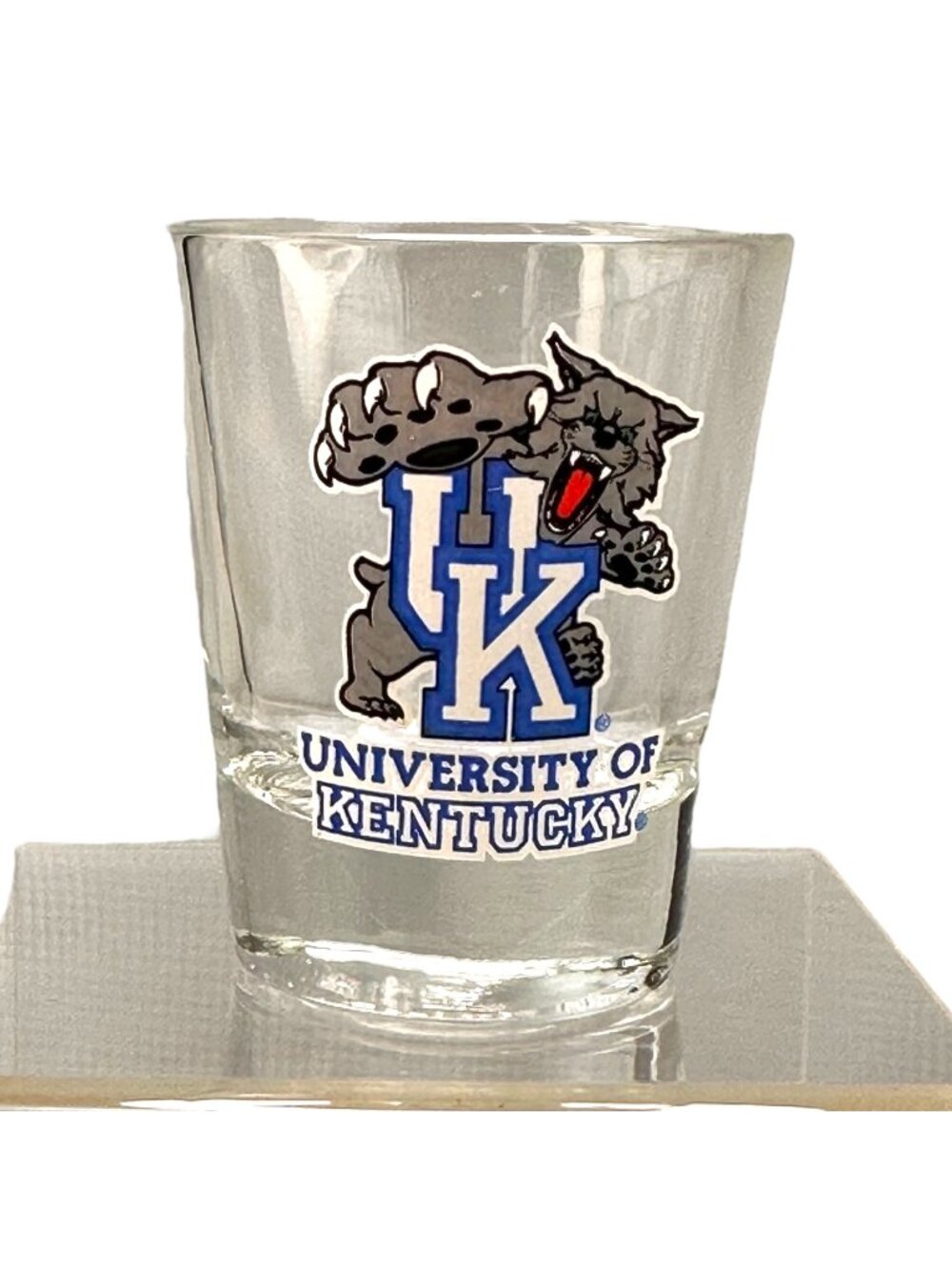 Hunter University of Kentucky Wildcat Logo Shot Glass Vintage EUC